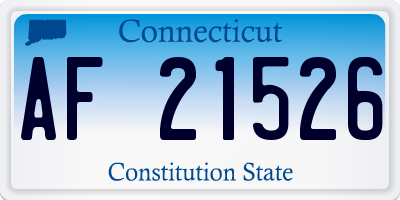 CT license plate AF21526