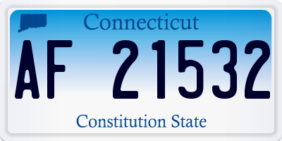 CT license plate AF21532