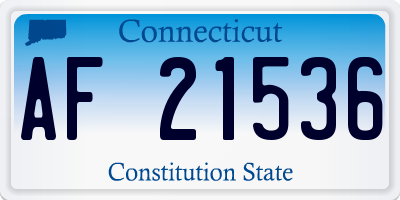 CT license plate AF21536