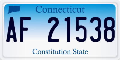 CT license plate AF21538