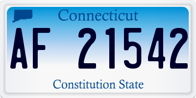 CT license plate AF21542