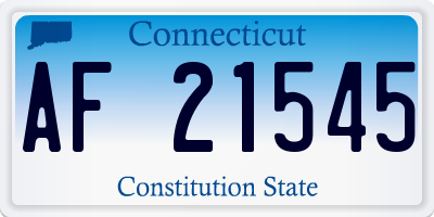 CT license plate AF21545