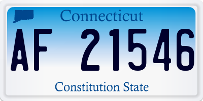 CT license plate AF21546