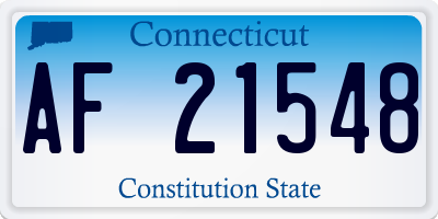 CT license plate AF21548