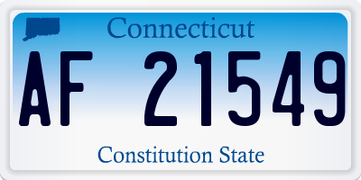 CT license plate AF21549