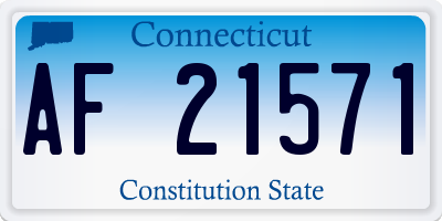 CT license plate AF21571