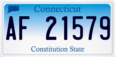 CT license plate AF21579