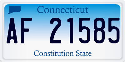 CT license plate AF21585
