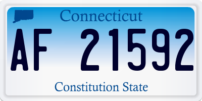 CT license plate AF21592