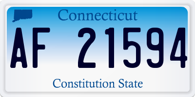 CT license plate AF21594