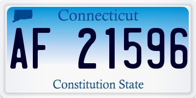 CT license plate AF21596
