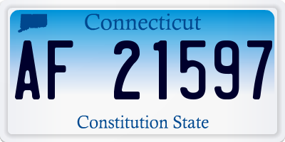 CT license plate AF21597