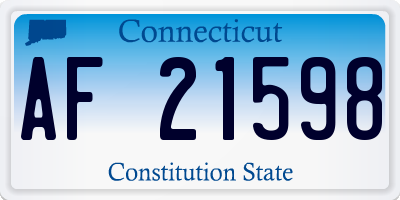 CT license plate AF21598