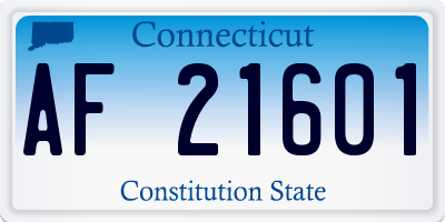 CT license plate AF21601