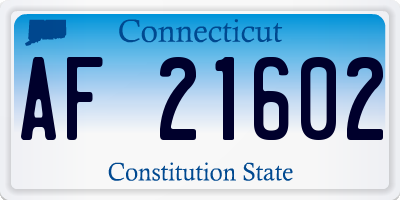 CT license plate AF21602