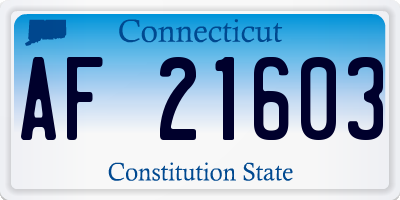 CT license plate AF21603