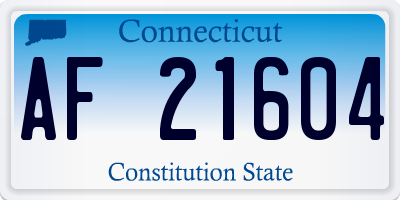 CT license plate AF21604