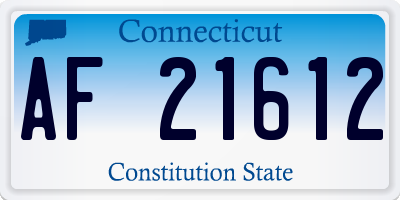 CT license plate AF21612