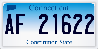 CT license plate AF21622