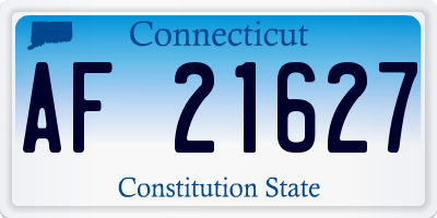 CT license plate AF21627