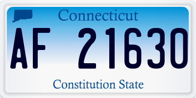 CT license plate AF21630