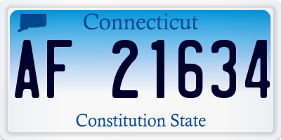 CT license plate AF21634