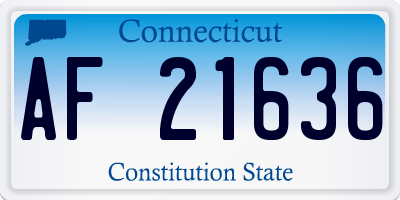 CT license plate AF21636