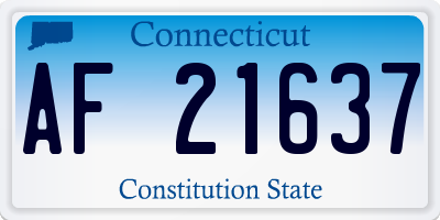CT license plate AF21637