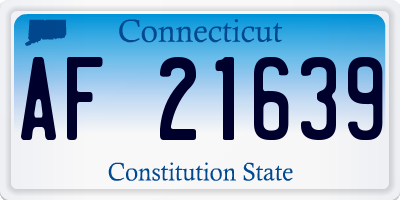 CT license plate AF21639