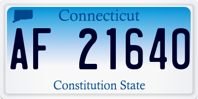 CT license plate AF21640