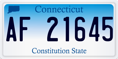 CT license plate AF21645