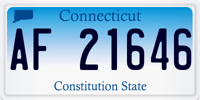CT license plate AF21646