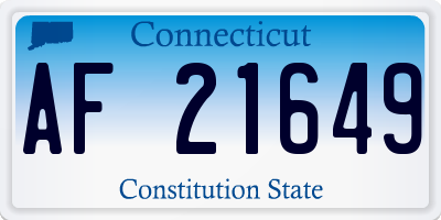 CT license plate AF21649