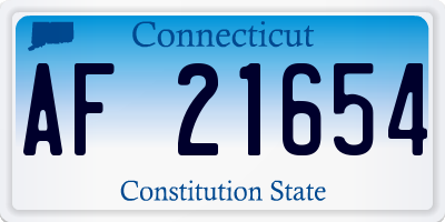 CT license plate AF21654