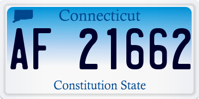 CT license plate AF21662