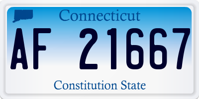 CT license plate AF21667