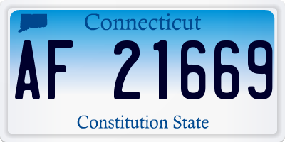 CT license plate AF21669