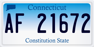 CT license plate AF21672