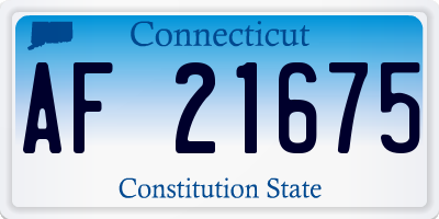CT license plate AF21675