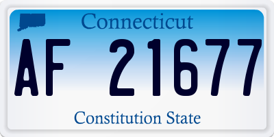 CT license plate AF21677