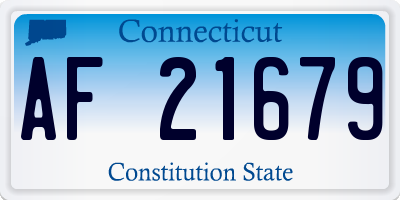 CT license plate AF21679