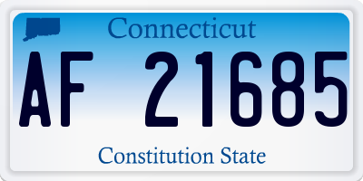 CT license plate AF21685