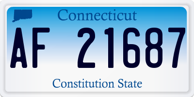 CT license plate AF21687