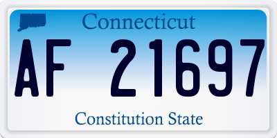 CT license plate AF21697