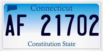 CT license plate AF21702