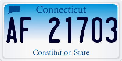 CT license plate AF21703