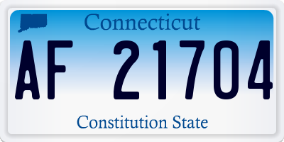 CT license plate AF21704