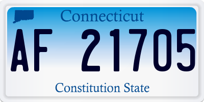 CT license plate AF21705