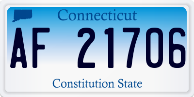 CT license plate AF21706