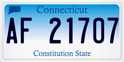CT license plate AF21707